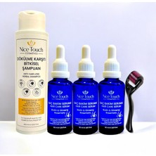 NİCE TOUCH KOZMETİK 3 Adet Saç Serum , Saç Vitamini+ 1 Adet Dermarroler+ 1 Adet Şampuan