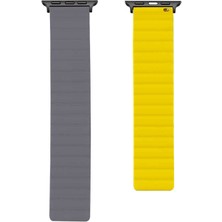 ​​​watch 44MM Uyumlu Krd-52 Kordon Zore - Gri-Sarı