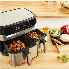 Tefal 8,3l Geniş Çift Hazneli 8 Ön Ayarlı Pişirme Programlı Premium Airfryer + Onerous Hassas Tartı Hediye