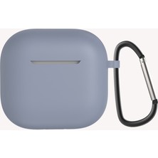 Airpods 4 Uyumlu Zore Standart Silikon Kılıf-Lavendery Gray