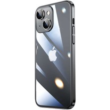ZORE Apple iPhone 14 Kılıf Sert Pc Renkli Çerçeveli Riksos Kapak-Siyah