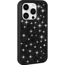 Apple iPhone 14 Pro Kılıf Parlak Taşlı Tasarım Zore Pırlanta Kapak-Siyah