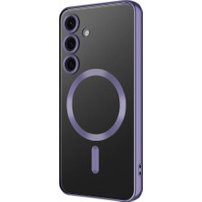 ZORE Galaxy S24 Plus Kılıf Kamera Korumalı Magsafe Wireless Şarj Özellikli Zore Demre Kapak-Derin Mor