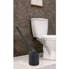 Yuvarlak Altı Kapalı Hazneli Silikon Wc Klozet Temizleme Fırçası