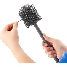 Yuvarlak Altı Kapalı Hazneli Silikon Wc Klozet Temizleme Fırçası