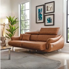 Ezel Motorlu Koltuk Takımı (Kanepe) & Hoparlörlü, USB Portlu, Genişleyebilir Koltuk Takımı - Nubuk Kumaş