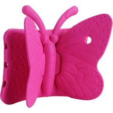 Apple iPad Mini 1. Nesil  Uyumlu Butterfly Standlı Tablet Kılıf-Pembe Koyu