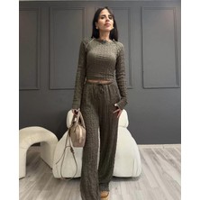 Tarz Yeri Uzun Kollu Badi ve Pantolon Ikili Takım - Haki