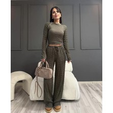 Tarz Yeri Uzun Kollu Badi ve Pantolon Ikili Takım - Haki