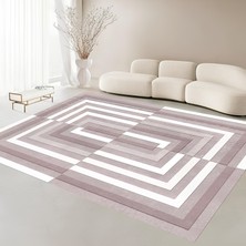 Net Room Dijital Baskı Premium Süngerli Kaymaz Taban Modern Salon Mutfak Koridor Halısı Pembe 4140
