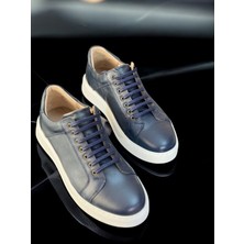 Svm Shoes Lüks Deri Erkek Sneaker, Lacivert