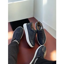 Svm Shoes Lüks Deri Erkek Sneaker, Lacivert