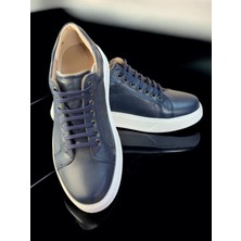 Svm Shoes Lüks Deri Erkek Sneaker, Lacivert
