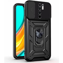 Piyasa Sepeti Kızaklı Tank Kılıf Xiaomi Redmi 9 Siyah