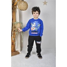 Nina Kids Sonic Desenli Mavi Bisiklet Yaka Takım