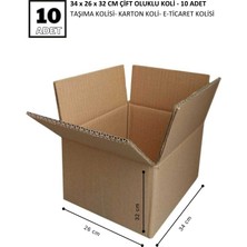 İles Home 34X26X32 10 Adet Çift Oluklu Koli - Taşınma Kolisi - Paketleme Kolisi - Karton Koli