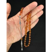 Anemore Collection Sevgiliye Özel Hediye Ateş Kehribar Tesbih Bal Renkli Arpa Kesim 11MMX7MM H-1643.