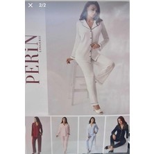 Tubgen Perin Kadın Lüx Kutulu Pamuklu Penye Biyeli Pijama Takımı