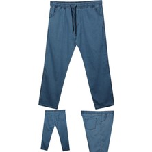 Maruf Shop Erkek Büyük Beden 100-180 Kilo Arası İçin Uygun Bağcıklı Likralı Boru Paça Kot Pantolon