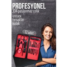 Modacar Manikür Seti Pedikür Kulak Yüz Bakım Kiti Profesyonel 304 Çelik Siyah