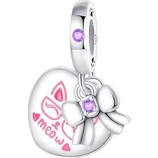 Dumledo Fiyonklu Bilge Kedi Charm | 925 Ayar Gümüş