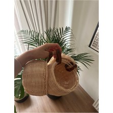 Nidage Rattan Bambu Hasır Çocuk Scooter / Bisiklet Sepeti