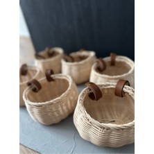 Nidage Rattan Bambu Hasır Çocuk Scooter / Bisiklet Sepeti