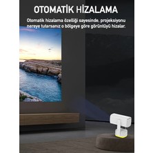 Robeve Full Hd 1080P Şarjlı Projeksiyon Cihazı - Dev Ekran, Wifi Bağlantılı, Hazır Android Kurulu, Hdmı/usb Girişli, Ev Sinema Sistemi Taşınabilir Projektör Sinema Sistemi Şarjlı Projeksiyon Cihazı