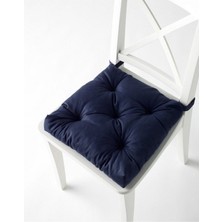 Rual 4'lü Pofuduk Ekstra Dolgulu Kumaşlı Modern Kare Desenli 5 Düğümlü Sandalye Minderi 40 x 40 cm