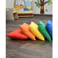 Rual Su Geçirmez Kumaş Bahçe Balkon Iç ve Dış Mekan Dekoraitf Renkli Minder Puf 50 x 50  cm