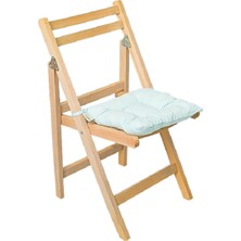 Rual Bahçe Balkon Mutfak Dolgulu Ahşap Sandalye Minderi Kendi Kumaşından Ipli Premium 40 x 40  cm  Mint Yeşil