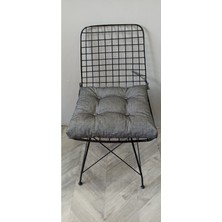 Rual Pofidik Eco Gri Siyah Kare Sandalye Minderi 40 x 40  cm