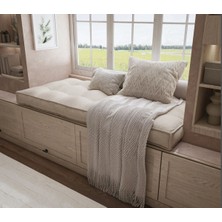 Rual 120 x 80  cm  Fermuarlı Dolgulu Yanlı Kenarlı Dikim Keten Döşeme Koltuk Kumaşından Özel Minder