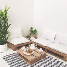 Rual Açık Krem Keten Koltuk Kumaşı 100 x 70 cm  Minder Alt Üst Takım