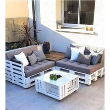 Rual Dış Mekan Su Geçirmez Kumaş 120 x 80 / 120 x 40  cm  Palet Bahçe&balkon Minderi Sünger