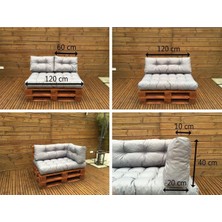 Rual Bahçe Balkon Palet Üstü Minder Su Geçirmez Kumaş Çift Yastıklı 120 x 80 cm  (Palet Ölçüsünde)