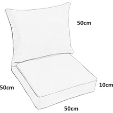 Rual Dış Mekan Koltuk Sandalye Yer Minderi Sırt Dayamalı Alt Üst Takım 50 x 50 x 10 cm  2'li Set Sadece Minder