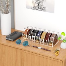 Omilife Şeffaf 10 Bölmeli Kemer Çorap Takı Makyaj Organizeri Dolap İçi Kemer Düzenleyici Organizer
