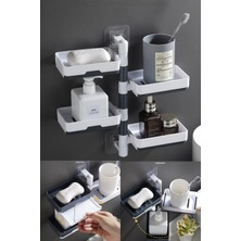 Omilife 4 Katlı Banyo Rafı Ayarlanabilir Banyo Köşe Düzenleyici Sabunluk Duş Jeli Şampuan Organizeri