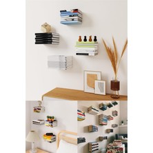 Omilife Görünmez Dekoratif Sihirli Duvar Kitaplığı Dayanıklı Metal Kitaplık Duvar Rafı 6 Adet