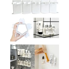 Omilife Kendinden Yapışkanlı Baharatlık, Sabunluk ve Fırçalara Uygun Duvar Rafı