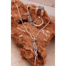 Sümer Telkari Lale Motifli Midyat Hasırı Gümüş Set Takım 2781