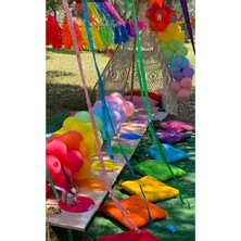 Rual Renkli 40 x 40 cm  Ip Bağlamalı Sandalye Minderi