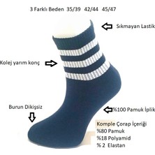 8 Li Paket Penye Dikişsiz Kolej Çorabı 4 Beyaz 4 Siyah