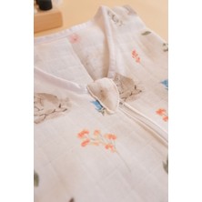 Woman And Kids Oeko-Tex Sertifikalı Yazlık Müslin Kumaş Uyku Tulumu, 0,5 Tog Kız Erkek Bebek Uyku Tulumu Tavşan