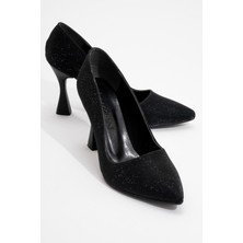 Ccway Sivri Burunlu Stiletto Ayakkabı Siyah Sim