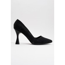 Ccway Sivri Burunlu Stiletto Ayakkabı Siyah Sim