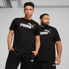 Puma 68253201 Ess No. 1 Logo Tee Siyah Spor Tişört Erkekler İçin Nefes Alabilir Kumaş