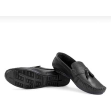 Elevli Noble  Deri Erkek Günlük Ayakkabı, Rok Loafer Ayakkabı Siyah