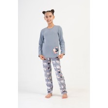 Kız Çocuk Uzun Kol 2 İplik Füme Pijama Takım C7T0N2O504